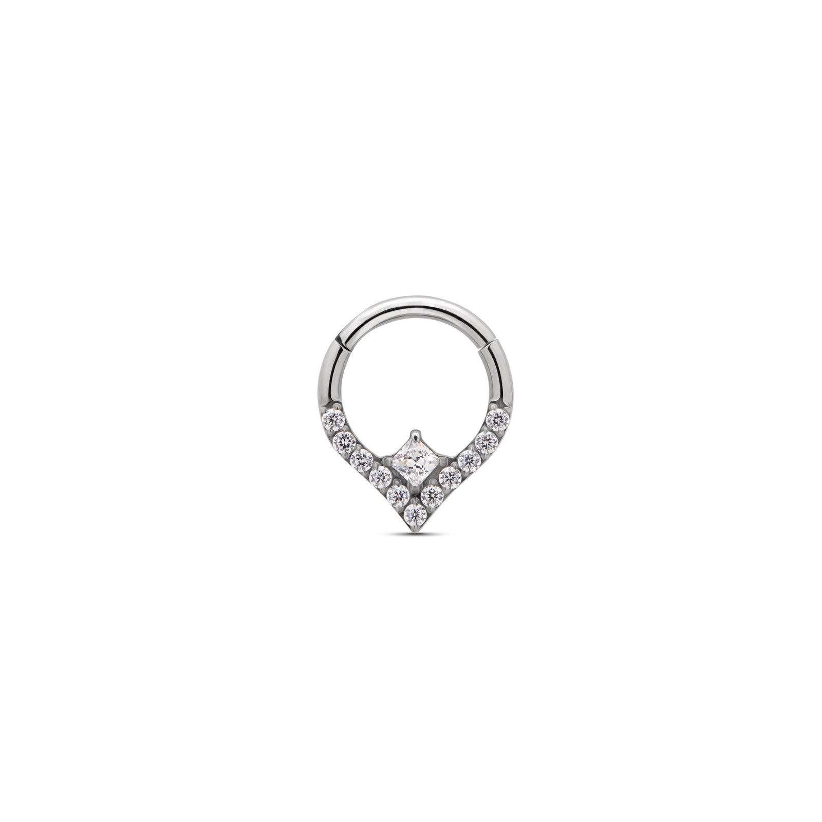 Trident Forward Facing Jeweled Diamond Hinged Ring