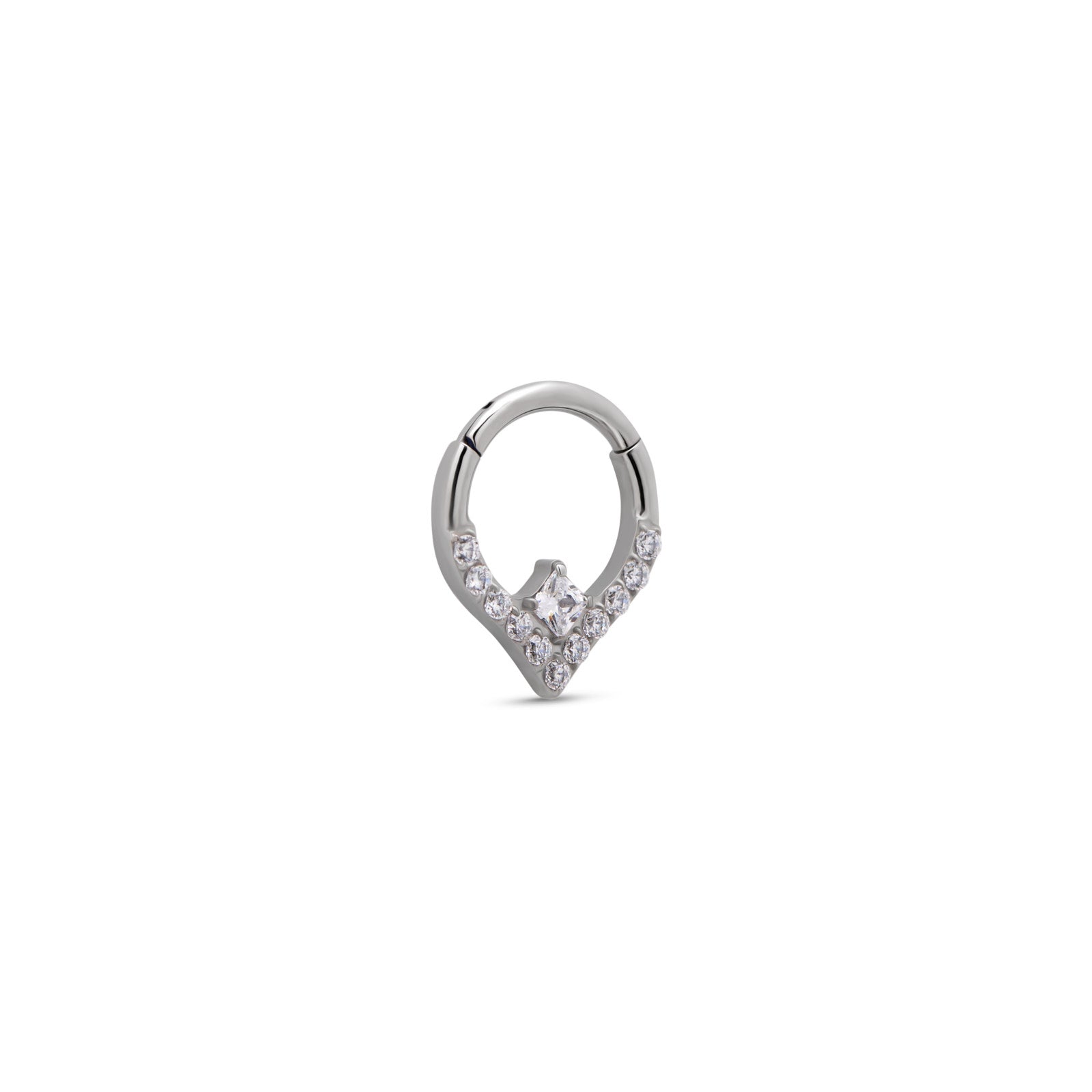 Trident Forward Facing Jeweled Diamond Hinged Ring