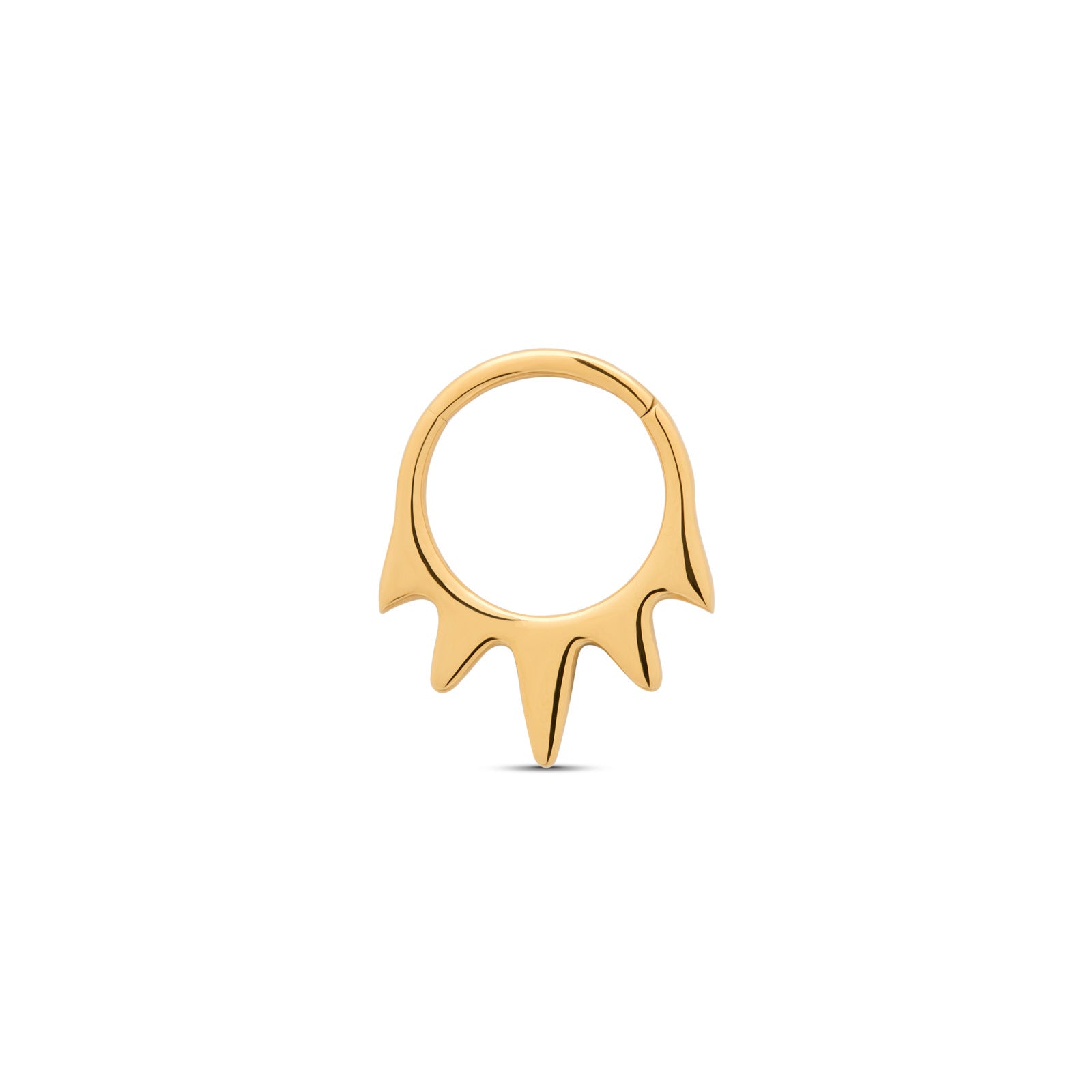Trident 24kt Gold PVD Titanium Drip Hinged Ring