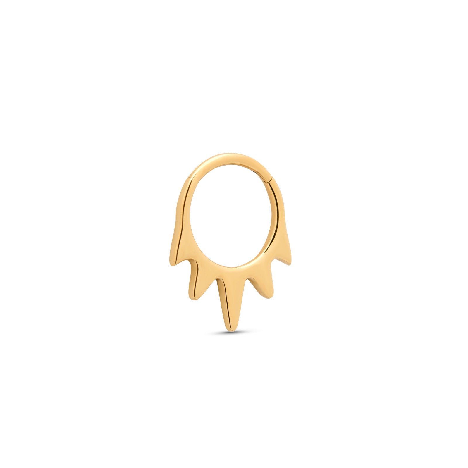Trident 24kt Gold PVD Titanium Drip Hinged Ring