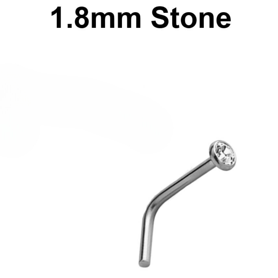 Nostril 1.8mm Gem L-Shape Surgical Steel