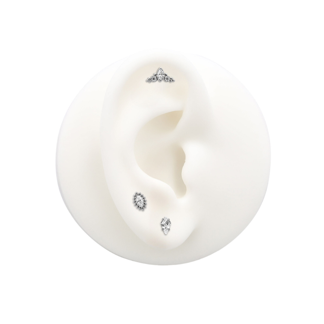 Trident Threadless Cluster Ovate Jewel Attachment