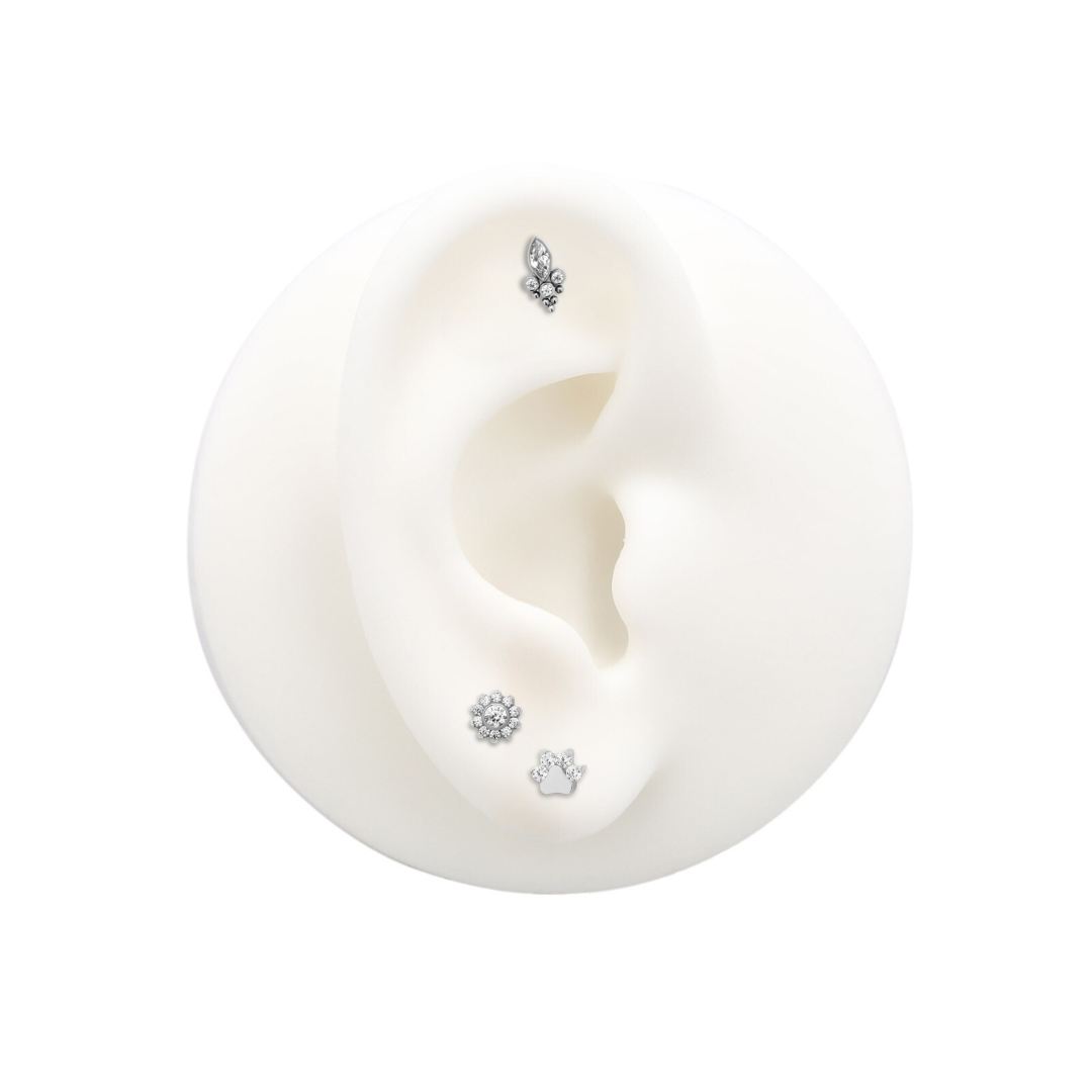 Trident Internally Threaded Jewelled Paw Attachment