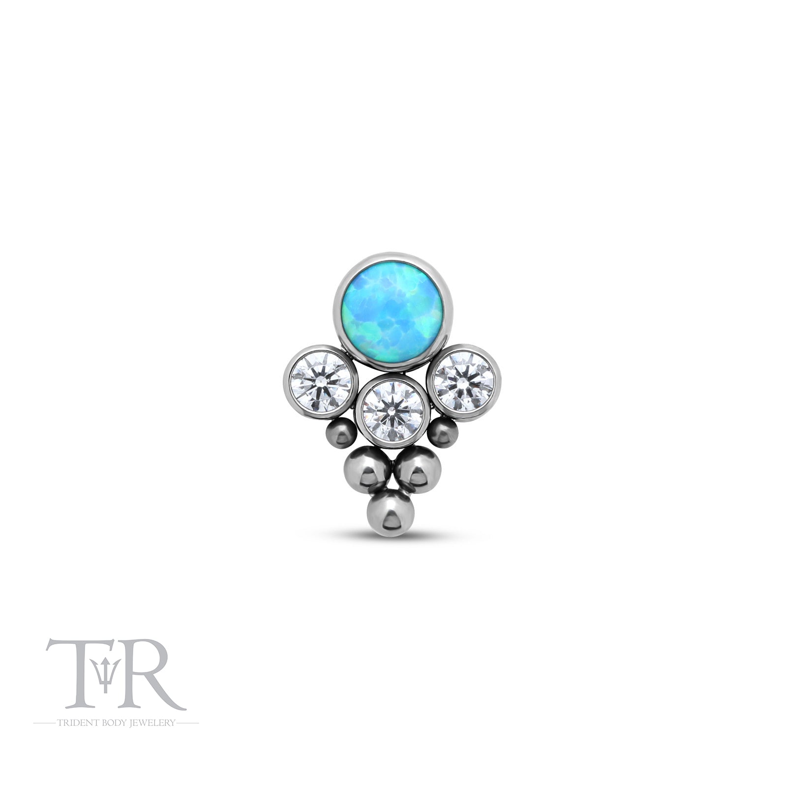 Trident Internally Threaded 4 Jewel Arrow Cluster Crystals And Opal Attachment
