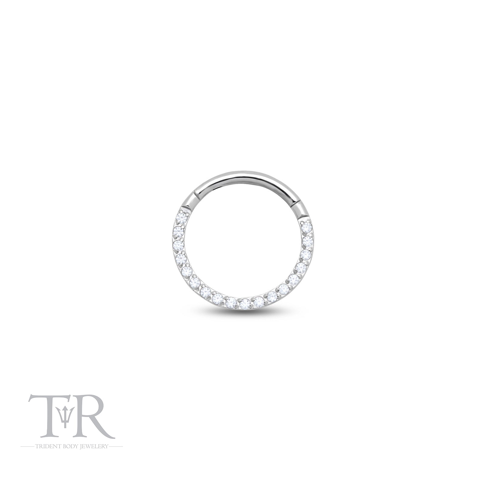 Trident Forward Facing Jewelled Hinged Segment Ring