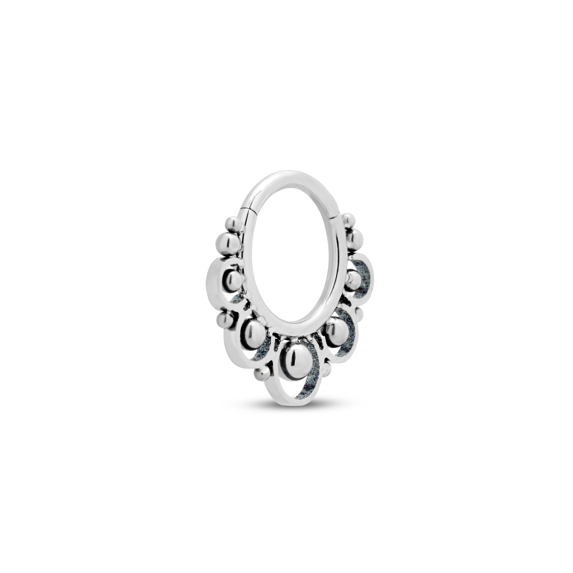 Trident 13 Beaded Cluster Lace Hinged Ring