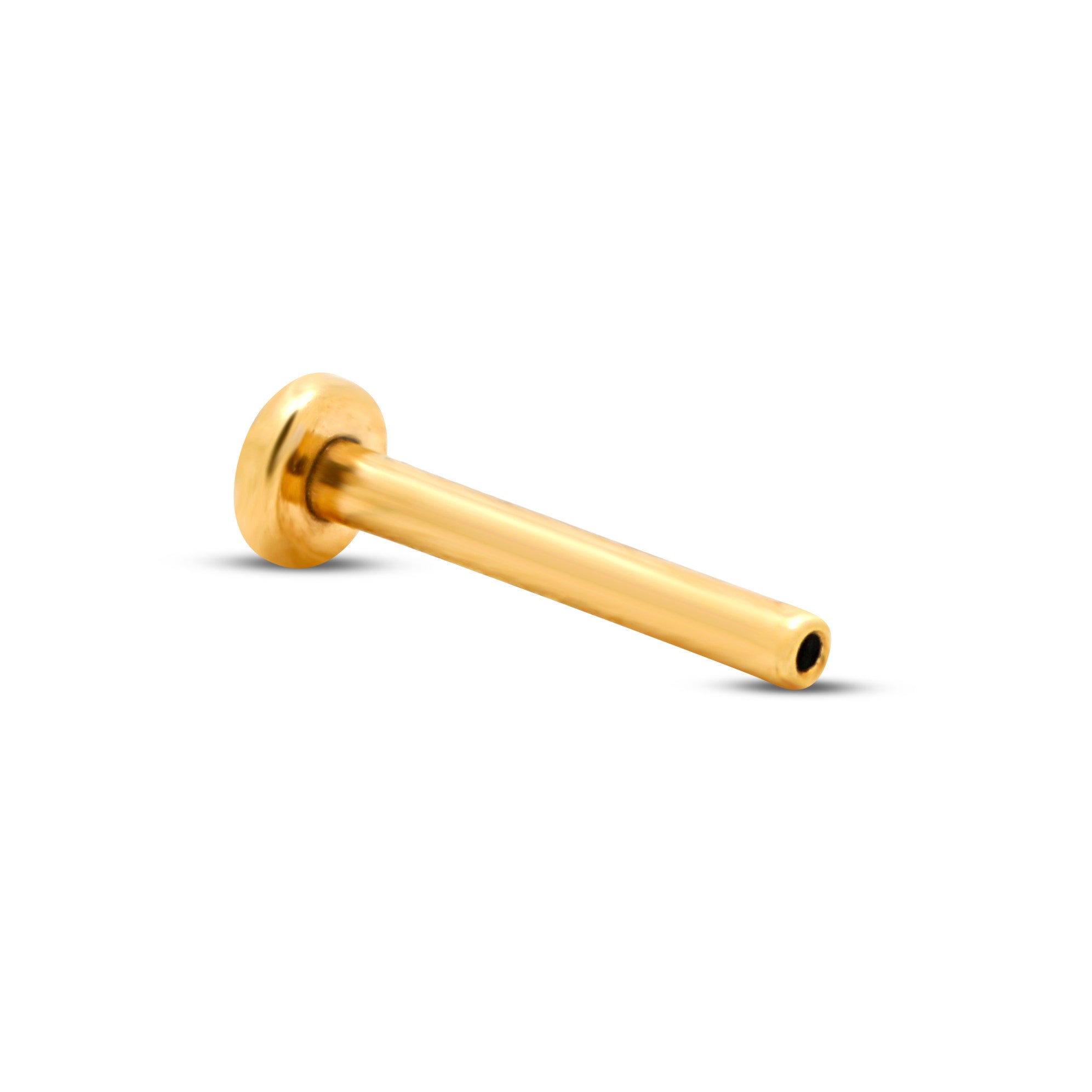 Trident 24kt Gold PVD Titanium Threadless Labret Post