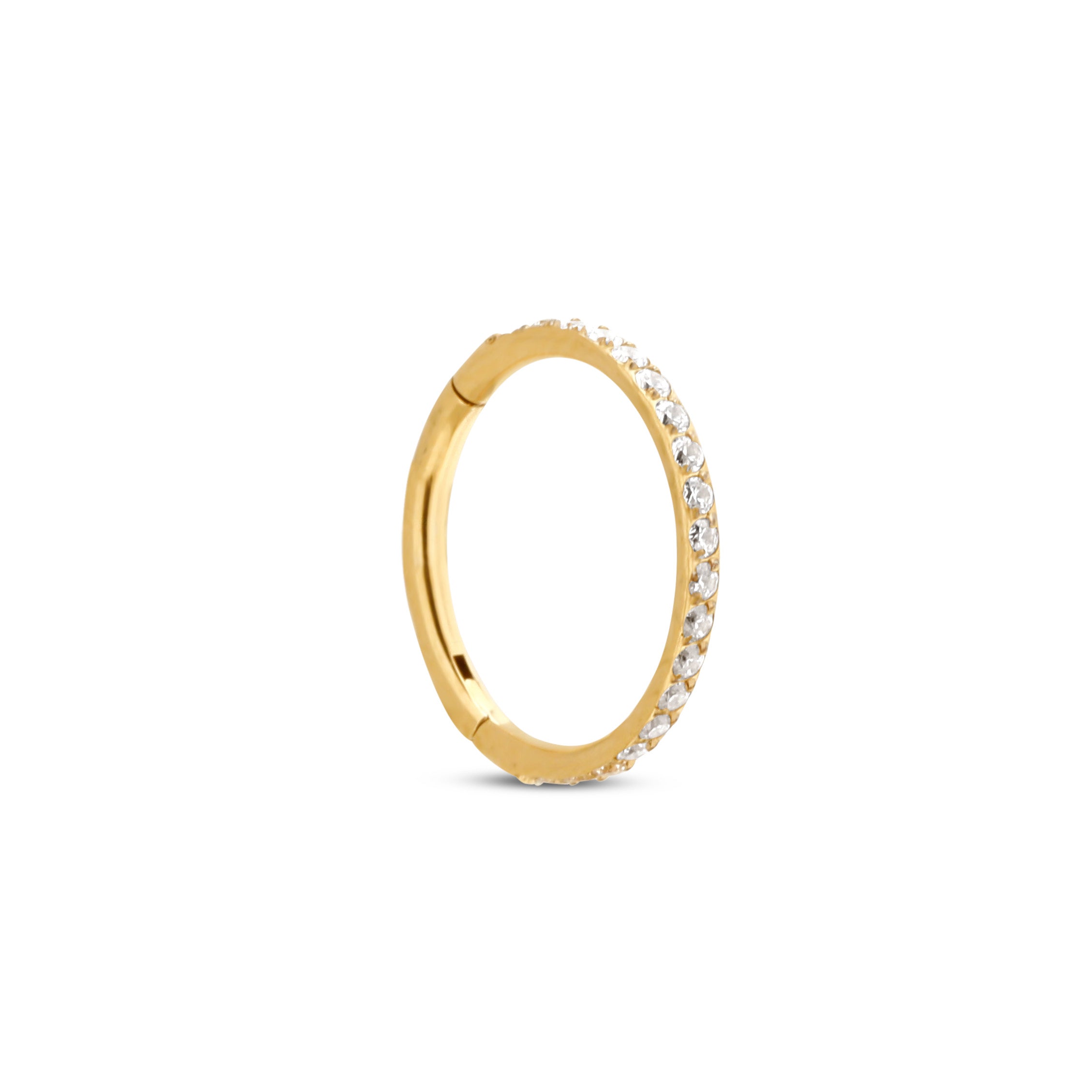 Trident 24kt Gold PVD Titanium Jewelled Hinged Ring