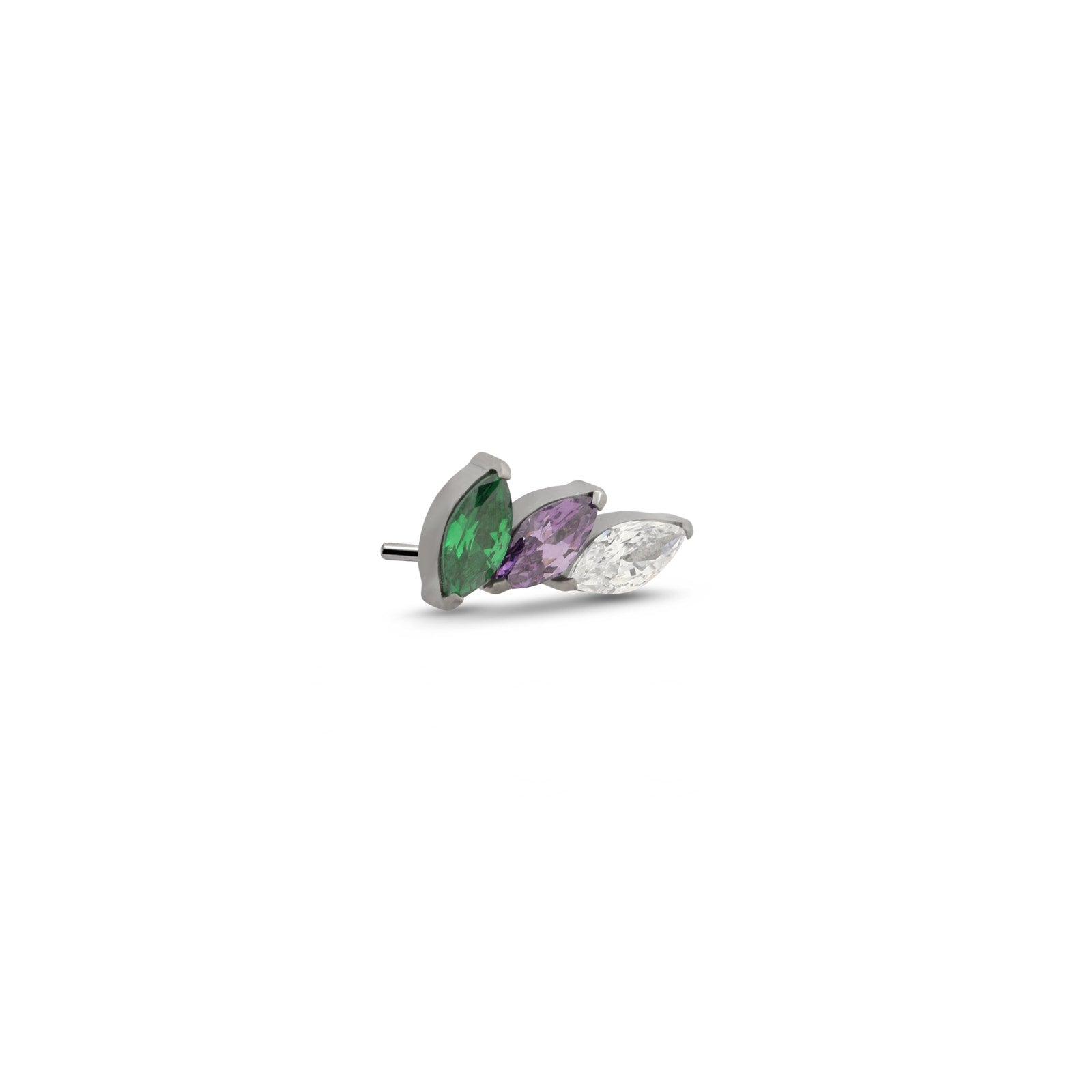 Trident Threadless Marquise Trio - Green, Blue, Clear Attachment