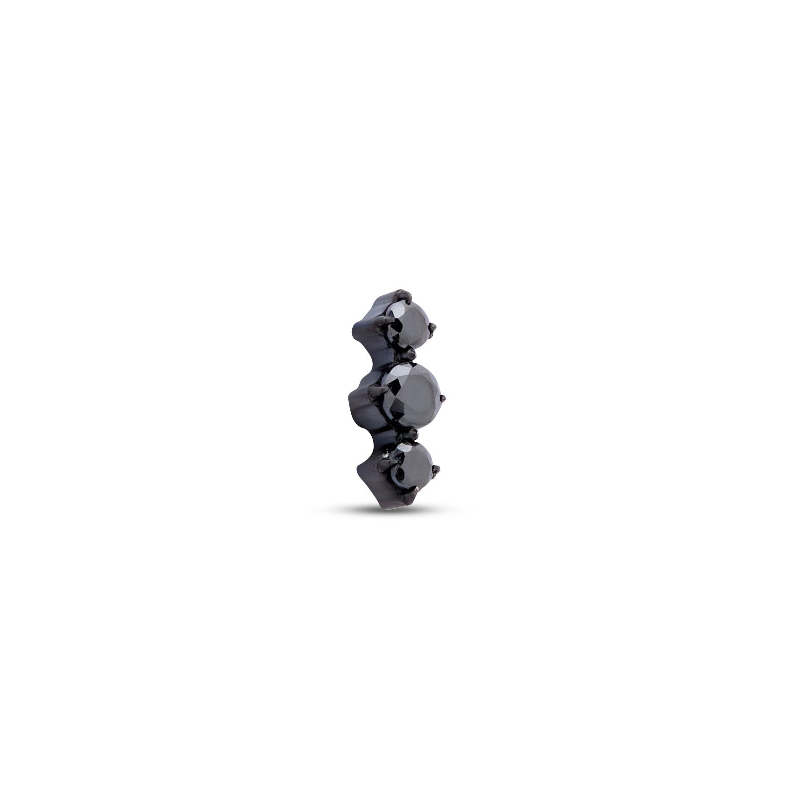 Trident Black PVD Titanium Internally Threaded 3 Prong Set Black Crystal Attachment