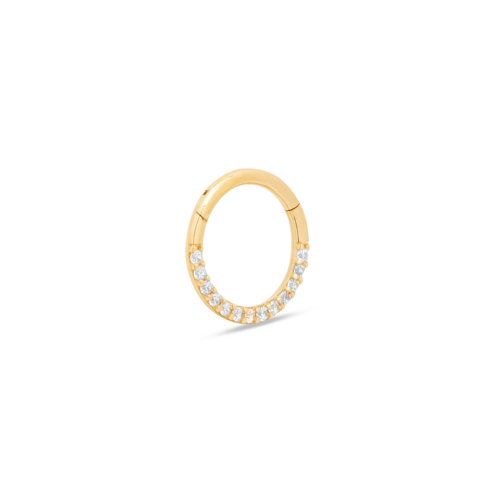 14kt Gold Front Facing Jewel Hinge Ring