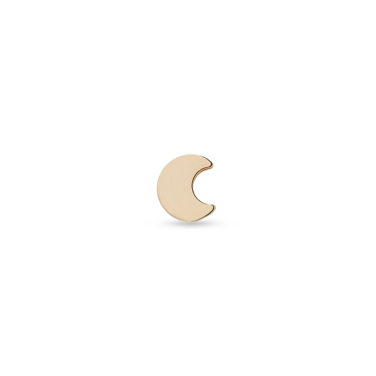 14kt Gold Threadless - Flat Moon