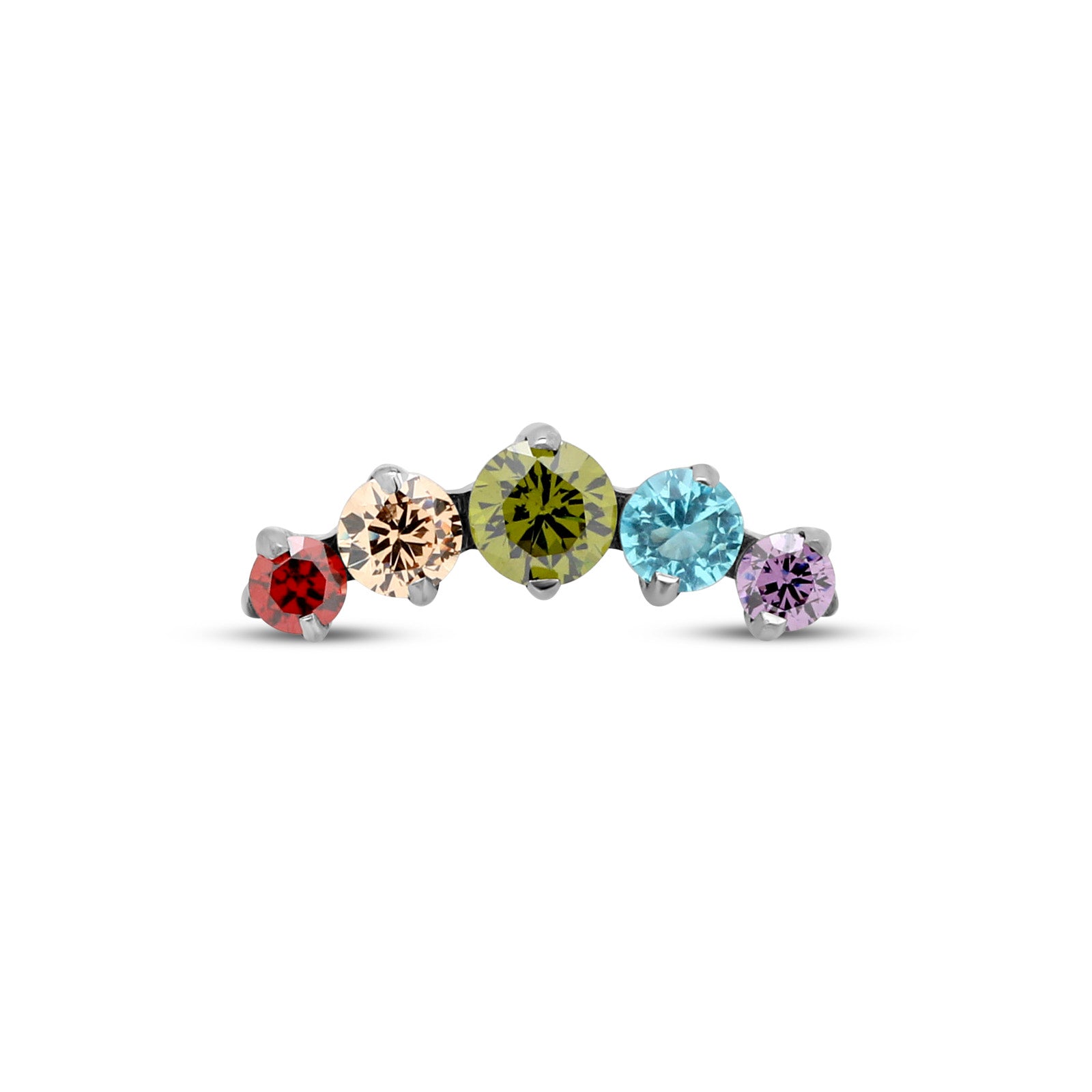 Trident Threadless Rainbow Jeweled 5 Prong Attachment