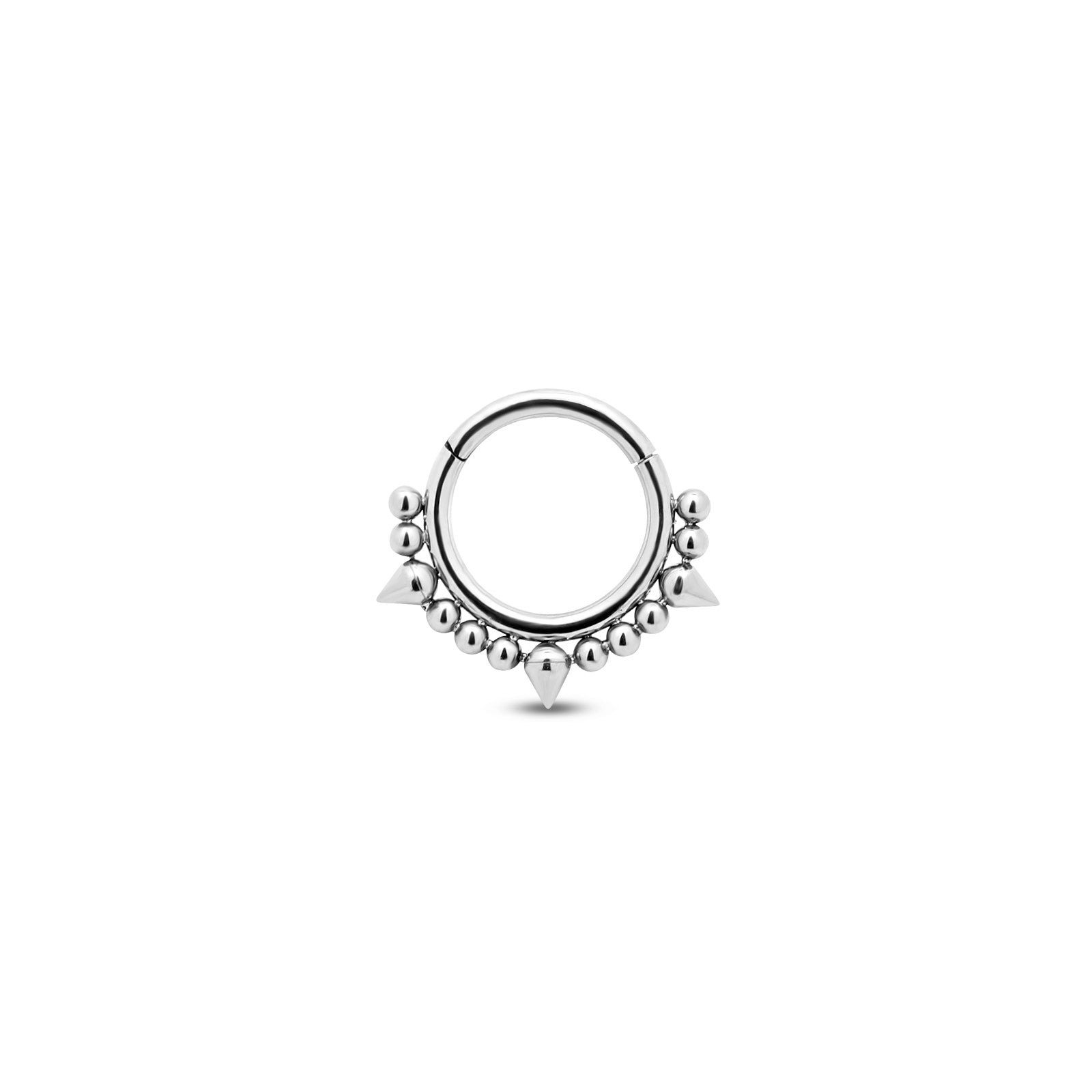 Trident Bead and Spike Hinged Ring
