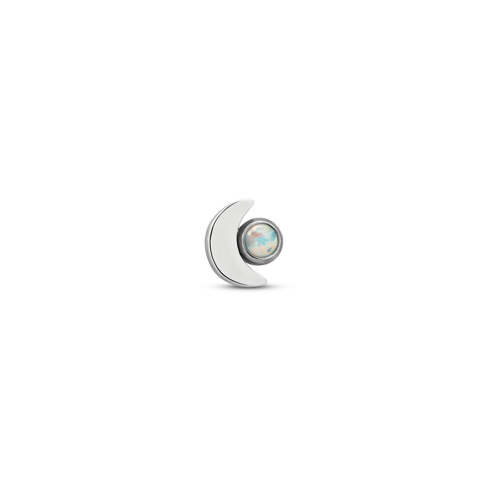 Trident Internally Threaded Moon with Opal Attachment