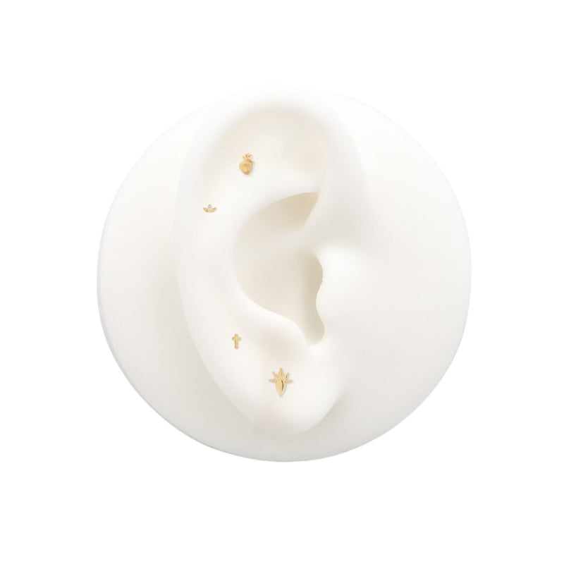 14kt Gold Threadless - Cross