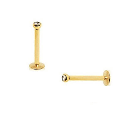 Gold PVD Internal Labret Jewel