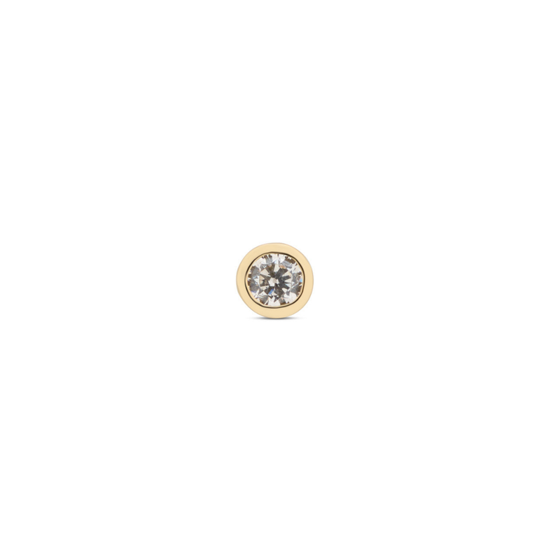 14kt Gold Threadless - Bezel Round Attachment - Lab Grown Diamond