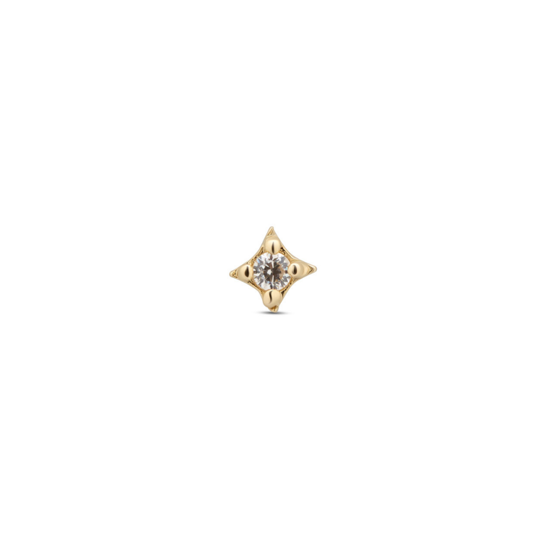 14kt Gold Threadless - Isotoxal Star w CZ Attachment