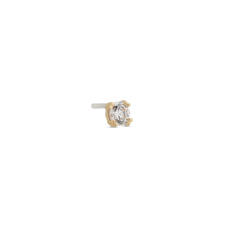 14kt Gold Threadless - Round with 8 bead Attachment - Lab Grown Diamond