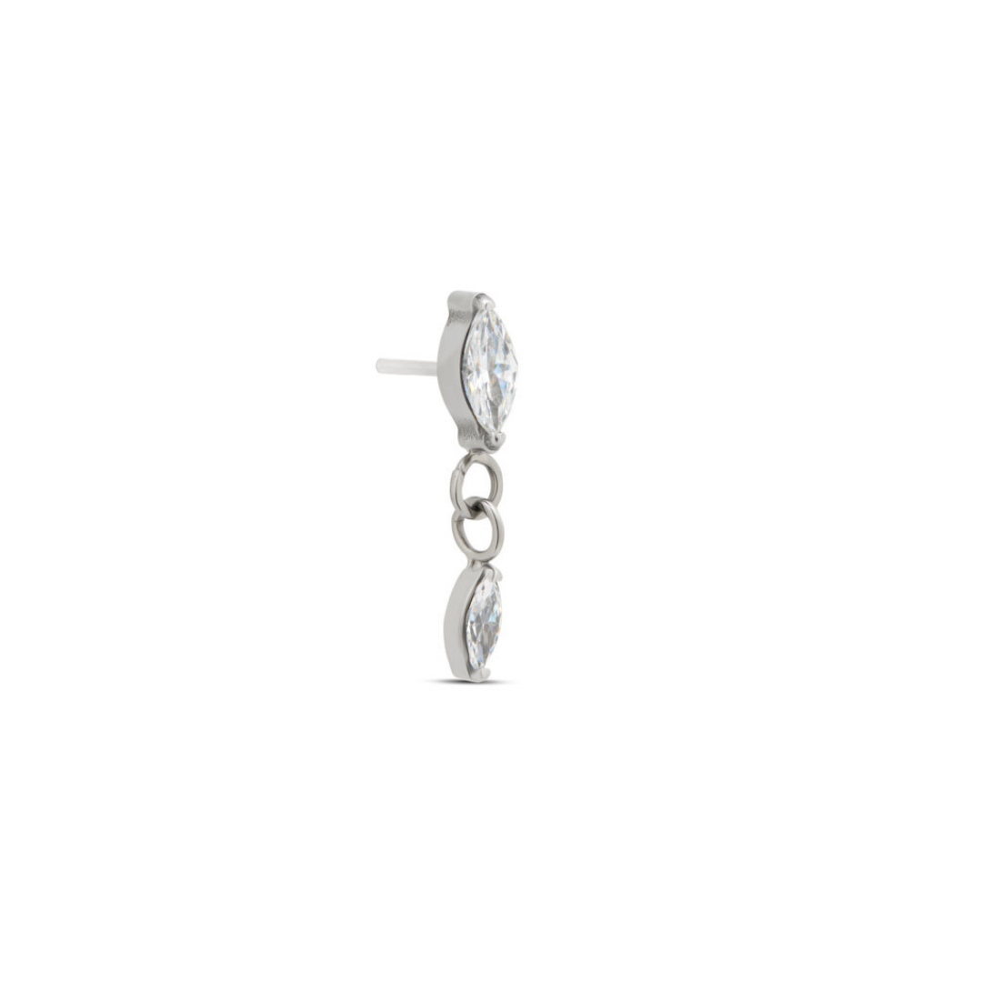 Trident Threadless Marquise Stone w Dangle Attachment