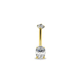 Trident 24kt Gold PVD Titanium Internally Threaded Oval Navel