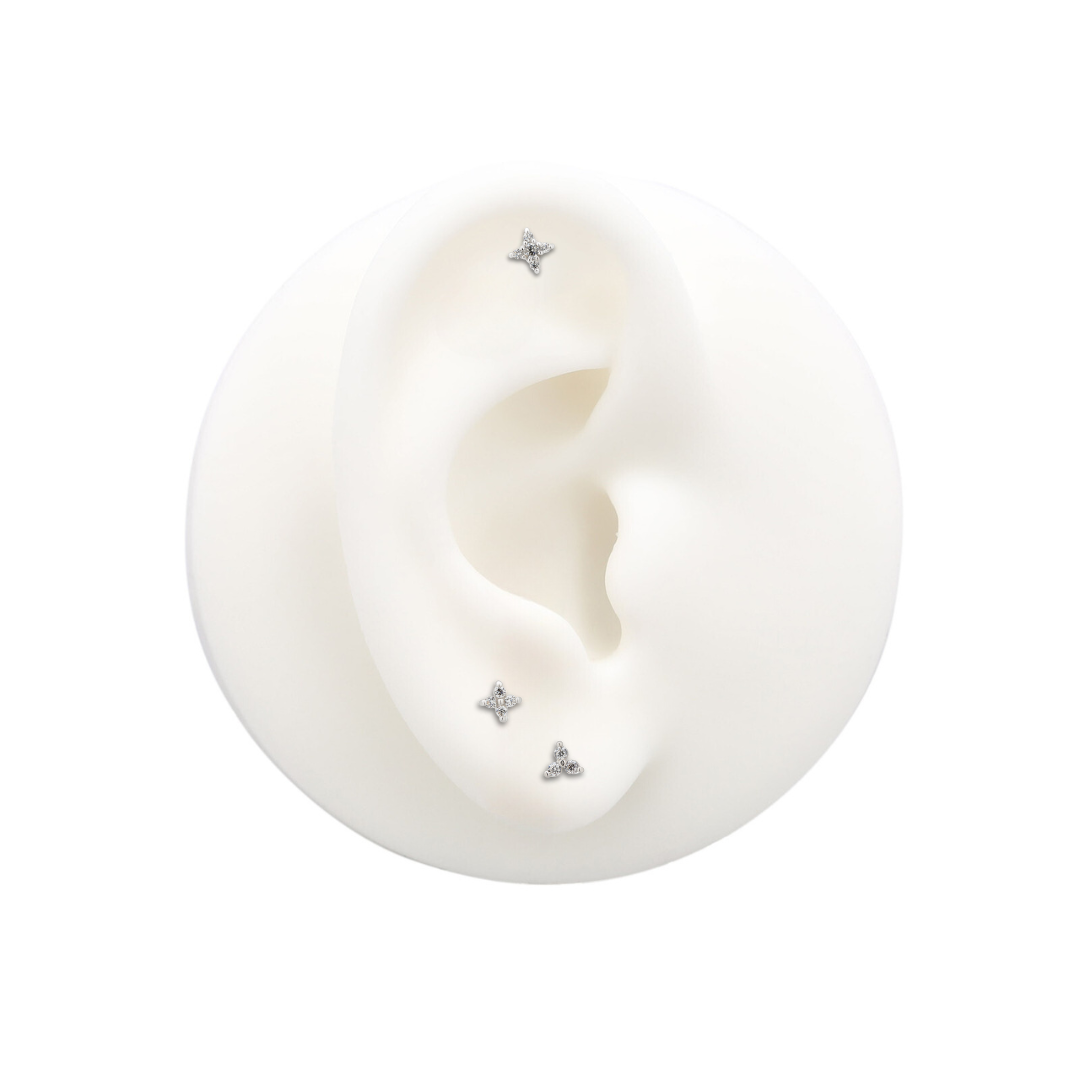 14kt White Gold Threadless - Twinkle Star Attachment