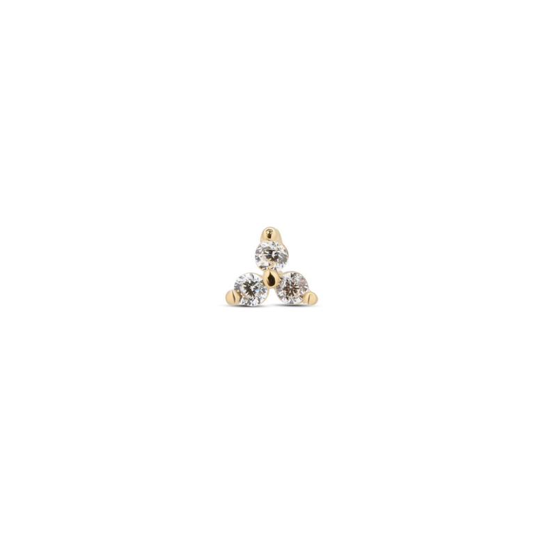 14kt Gold Threadless - Trio Mini Attachment - Lab Grown Diamond