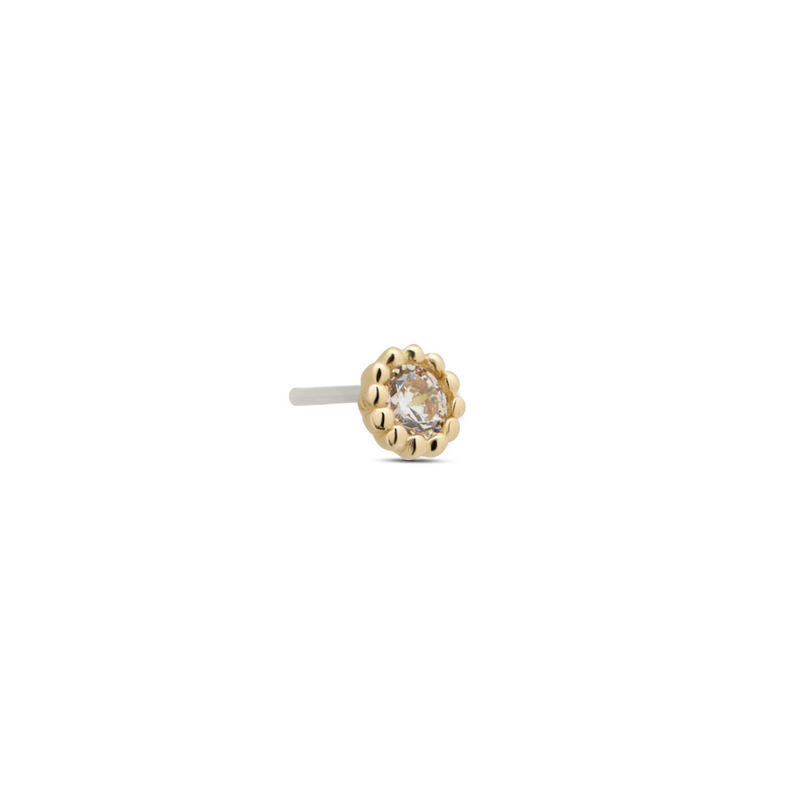 14kt Gold Threadless - Round with 14 bead Attachment