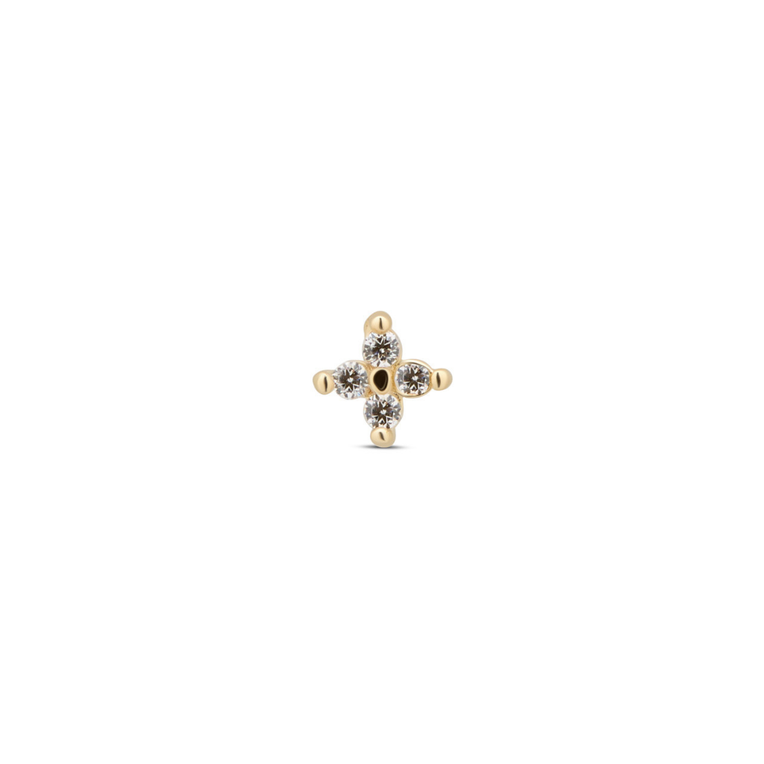 14kt Gold Threadless - 4 Jewel Attachment - Lab Grown Diamond