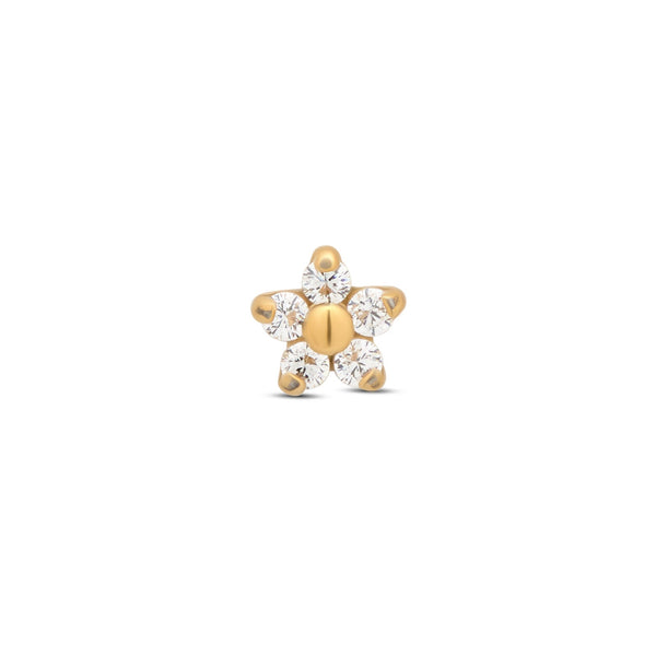 Trident 24kt Gold PVD Titanium Small Jeweled Flower Attachment