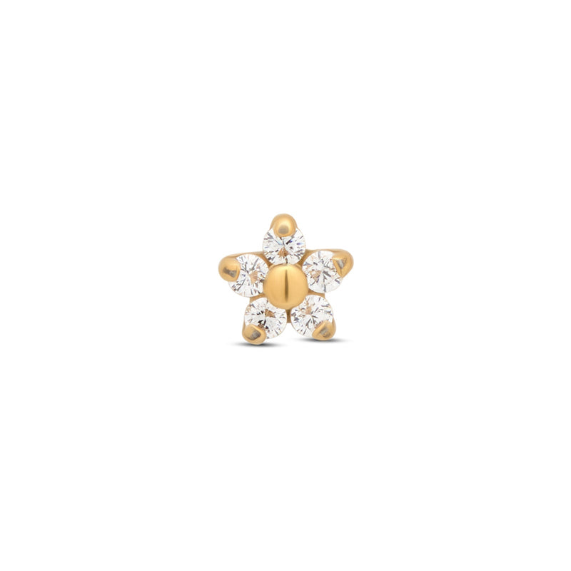 Trident 24kt Gold PVD Titanium Small Jeweled Flower Attachment