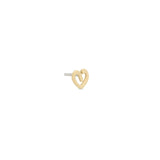 14kt Gold Threadless - Swirl Heart