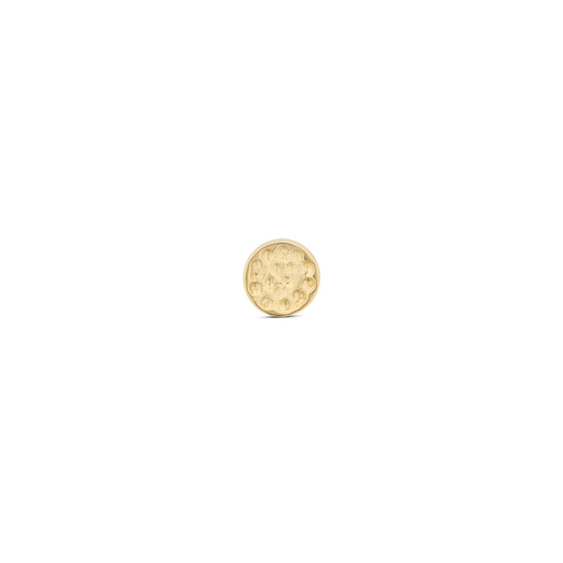 14kt Gold Threadless - Hammer Disk