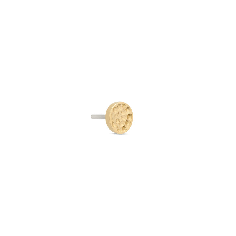 14kt Gold Threadless - Hammer Disk