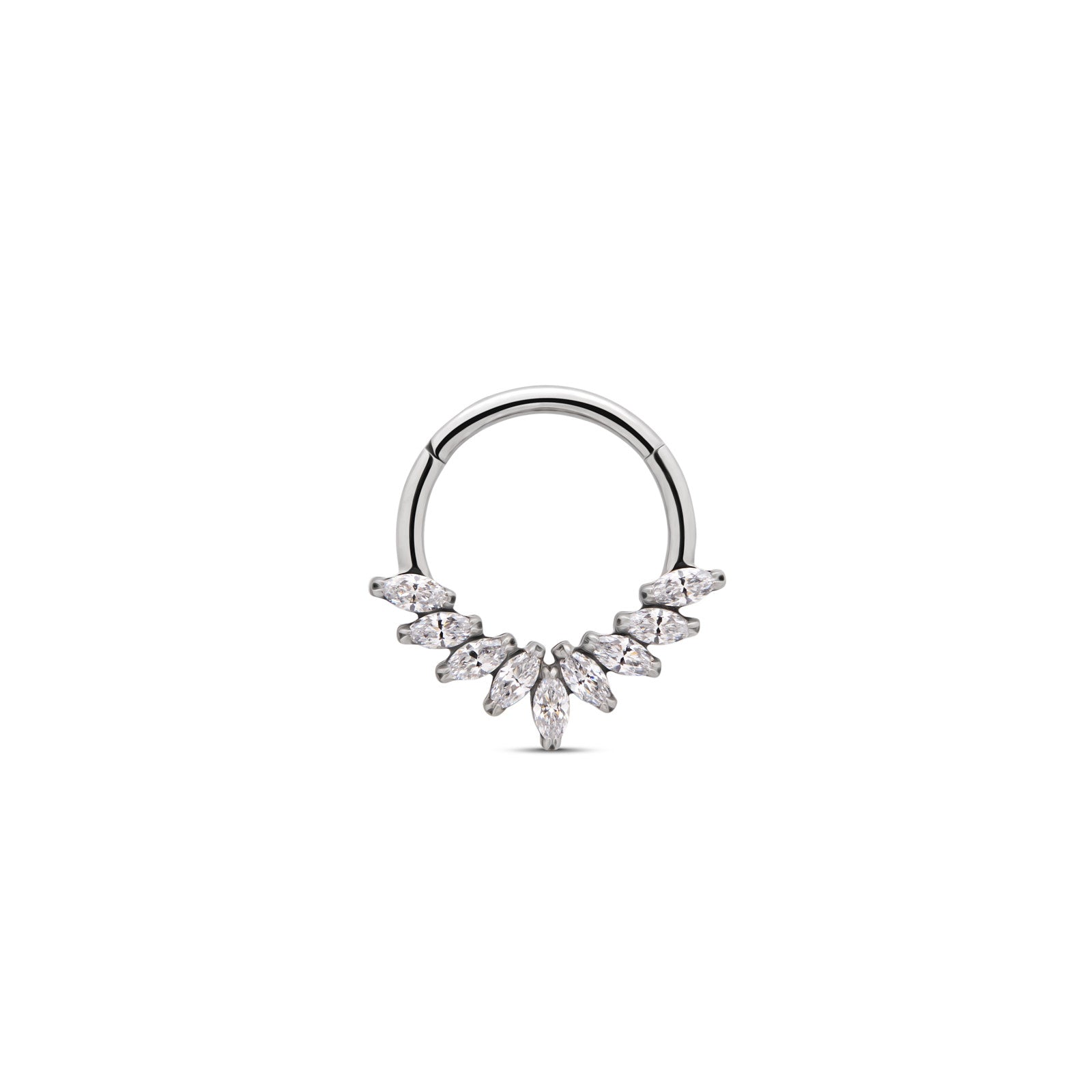 Trident Flared Marquise Hinged Ring