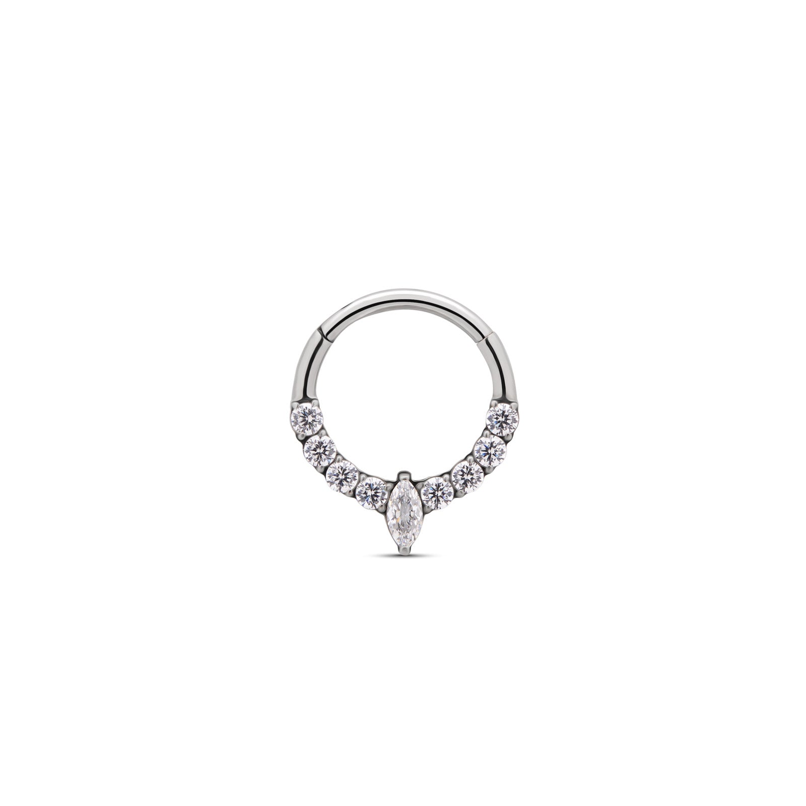 Trident 9 Jewel Marquise Hinged Ring