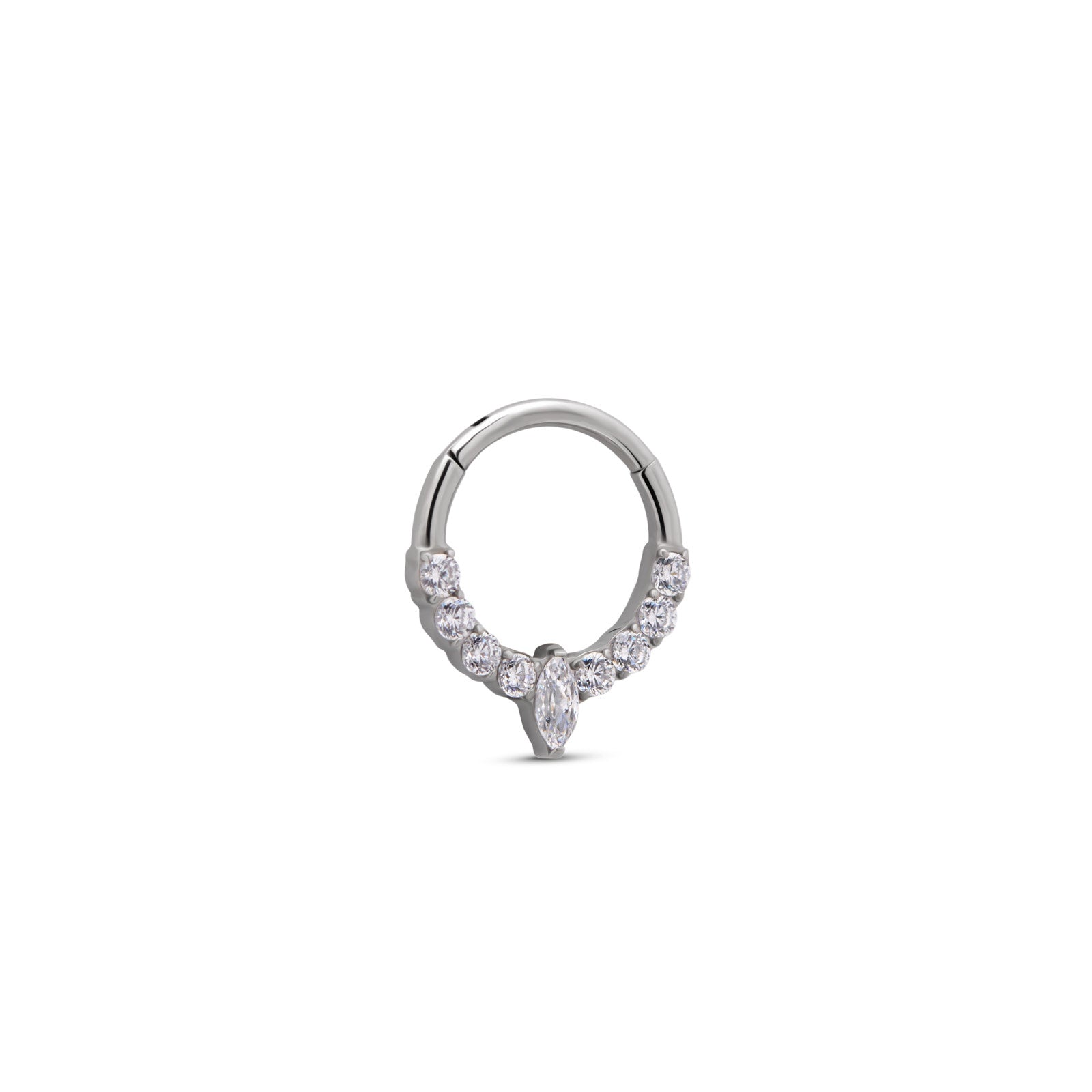 Trident 9 Jewel Marquise Hinged Ring