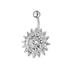 Large Flower With Round Stone 1.6 x 10mm