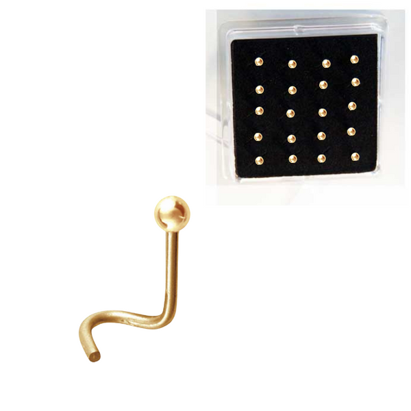 Gold PVD Nose Stud Ball - Box 20