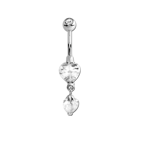 Steel Navel Heart Dangle 1.6x10mm