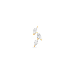 Trident 24kt Gold PVD Titanium Threadless Trio Marquise Attachment