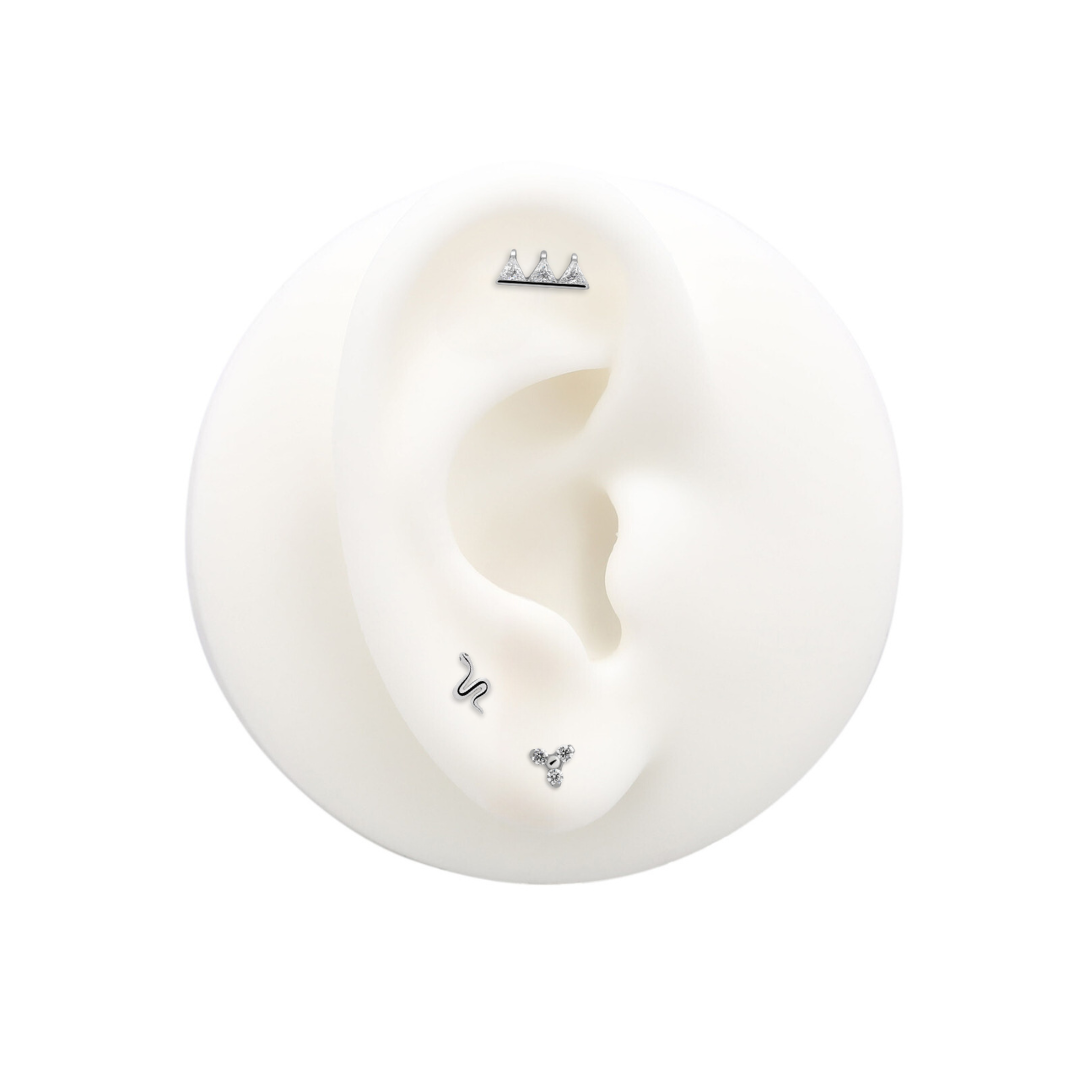 Trident Threadless Triplet Jeweled Spike Attachment