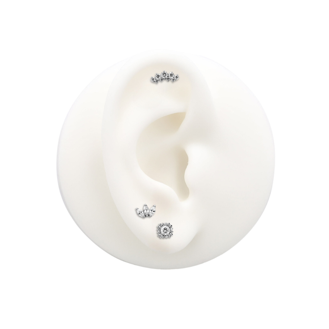 Trident Threadless 9 Curved Prong Set Jewelled Attachment