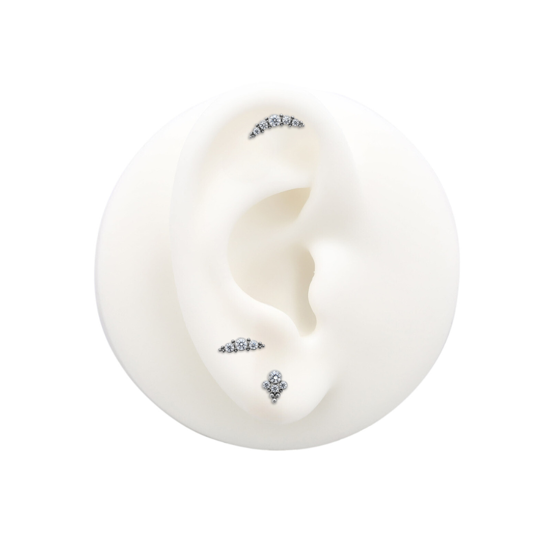 Trident Internally Threaded Long 3 Jewel Cluster Attachment