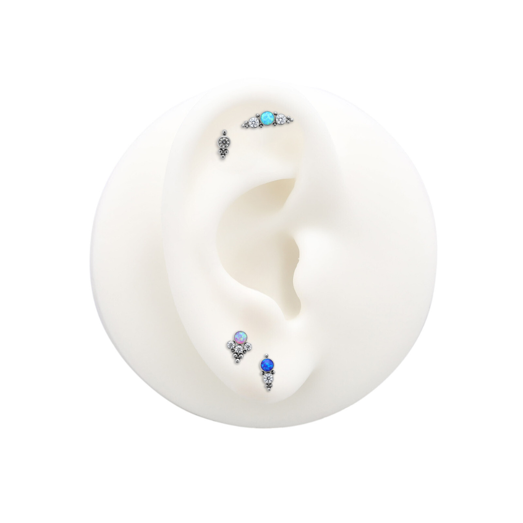 Trident Internally Threaded 4 Jewel Arrow Cluster Crystals And Opal Attachment