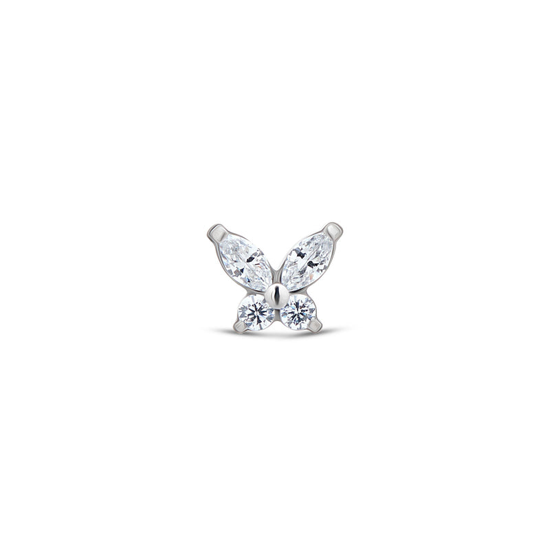 Threadless Titanium Jeweled Butterfly Attachment