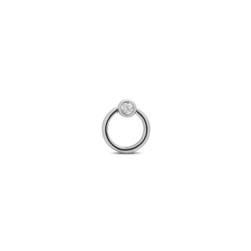 Threadless Titanium Ring With 2.5mm Jewel Attachment