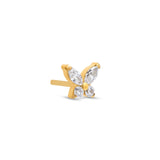 Trident 24kt Gold PVD Titanium Threadless Jewel Butterfly Attachment