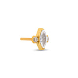 Trident 24kt Gold PVD Titanium Threadless Marquise Stone w CZ Attachment